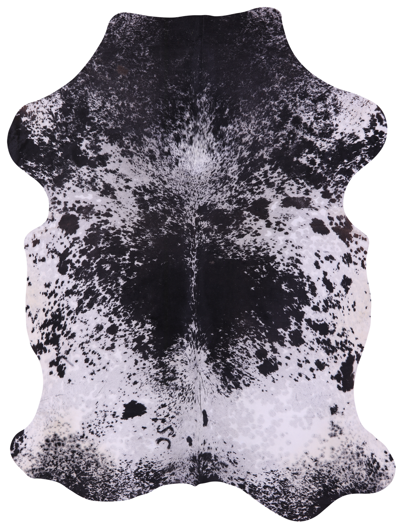 Black Salt & Pepper Natural Cowhide Rug - XX-Large 7'8"H x 5'9"W