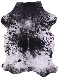 Thumbnail for Black Salt & Pepper Natural Cowhide Rug - XX-Large 7'8