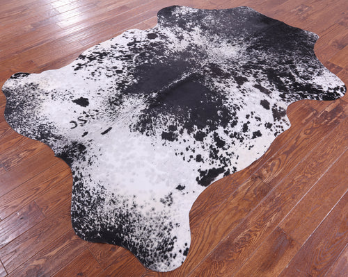 Black Salt & Pepper Natural Cowhide Rug - XX-Large 7'8