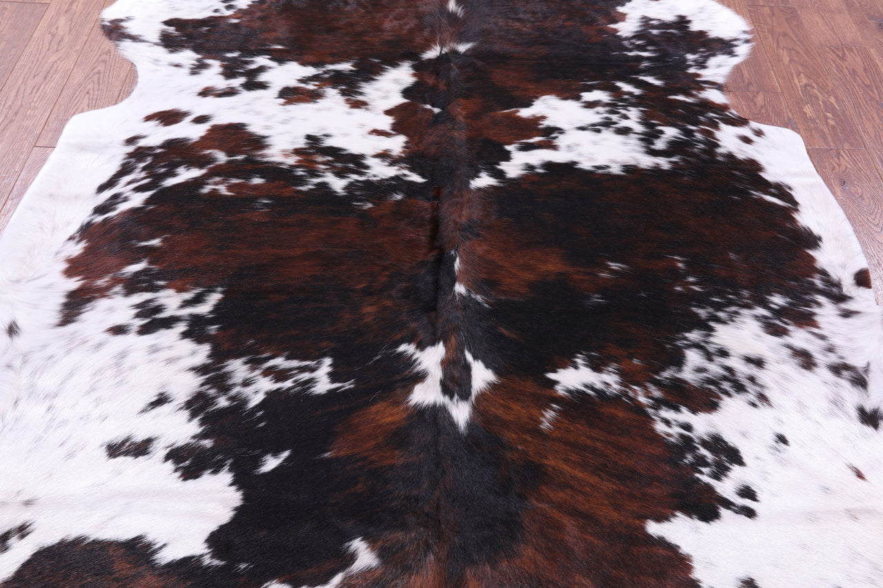 Tricolor Natural Cowhide Rug - XLarge 7'3"H x 6'1"W