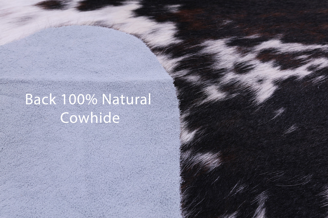 Tricolor Natural Cowhide Rug - XLarge 7'3"H x 6'1"W