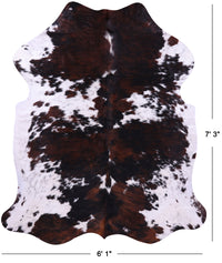 Thumbnail for Tricolor Natural Cowhide Rug - XLarge 7'3