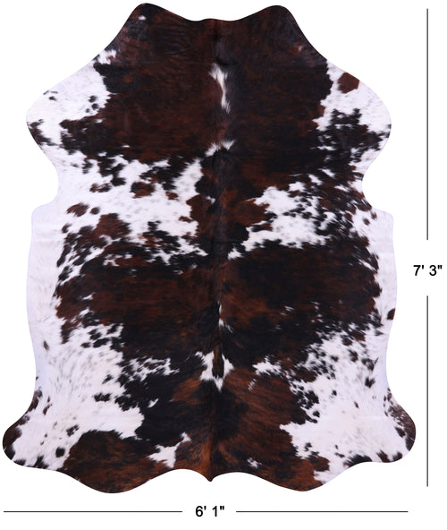 Tricolor Natural Cowhide Rug - X-Large 7'3