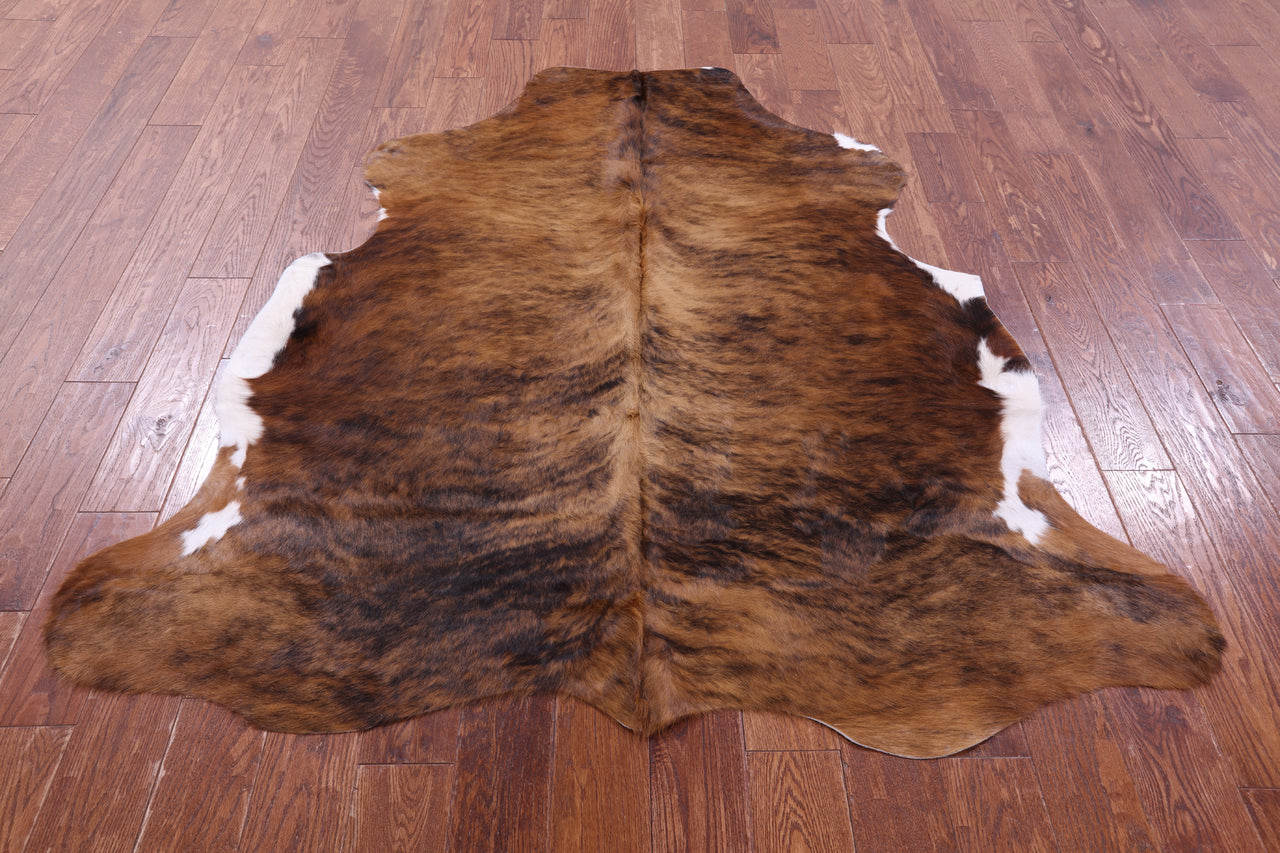 Brindle Natural Cowhide Rug - Medium 6'0"H x 5'7"W