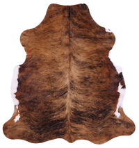 Thumbnail for Brindle Natural Cowhide Rug - Medium 6'0