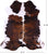 Tricolor Natural Cowhide Rug - Large 6'10"H x 5'11"W