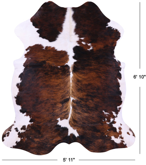 Tricolor Natural Cowhide Rug - Large 6'10