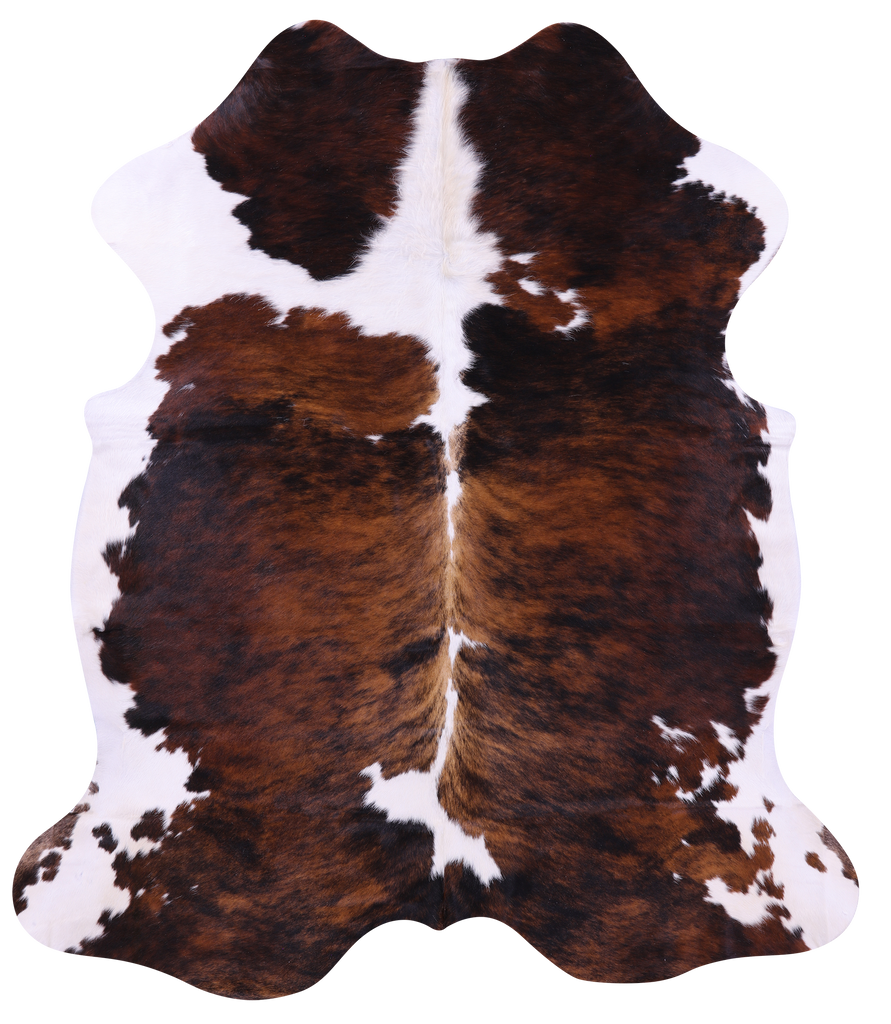 Tricolor Natural Cowhide Rug - Large 6'10"H x 5'11"W