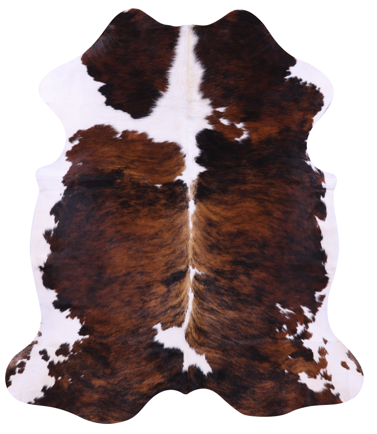 Tricolor Natural Cowhide Rug - Large 6'10"H x 5'11"W