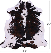 Thumbnail for Tricolor Natural Cowhide Rug - Large 6'4