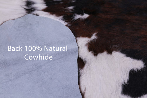 Tricolor Natural Cowhide Rug - Large 6'4