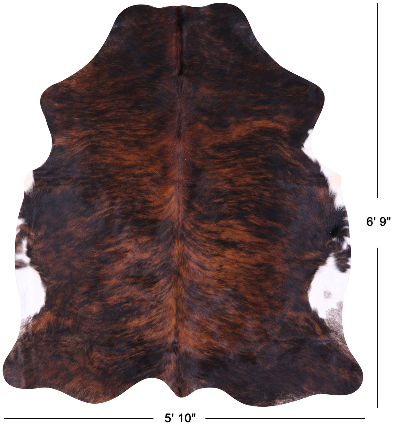 Brindle Natural Cowhide Rug - Large 6'9"H x 5'10"W