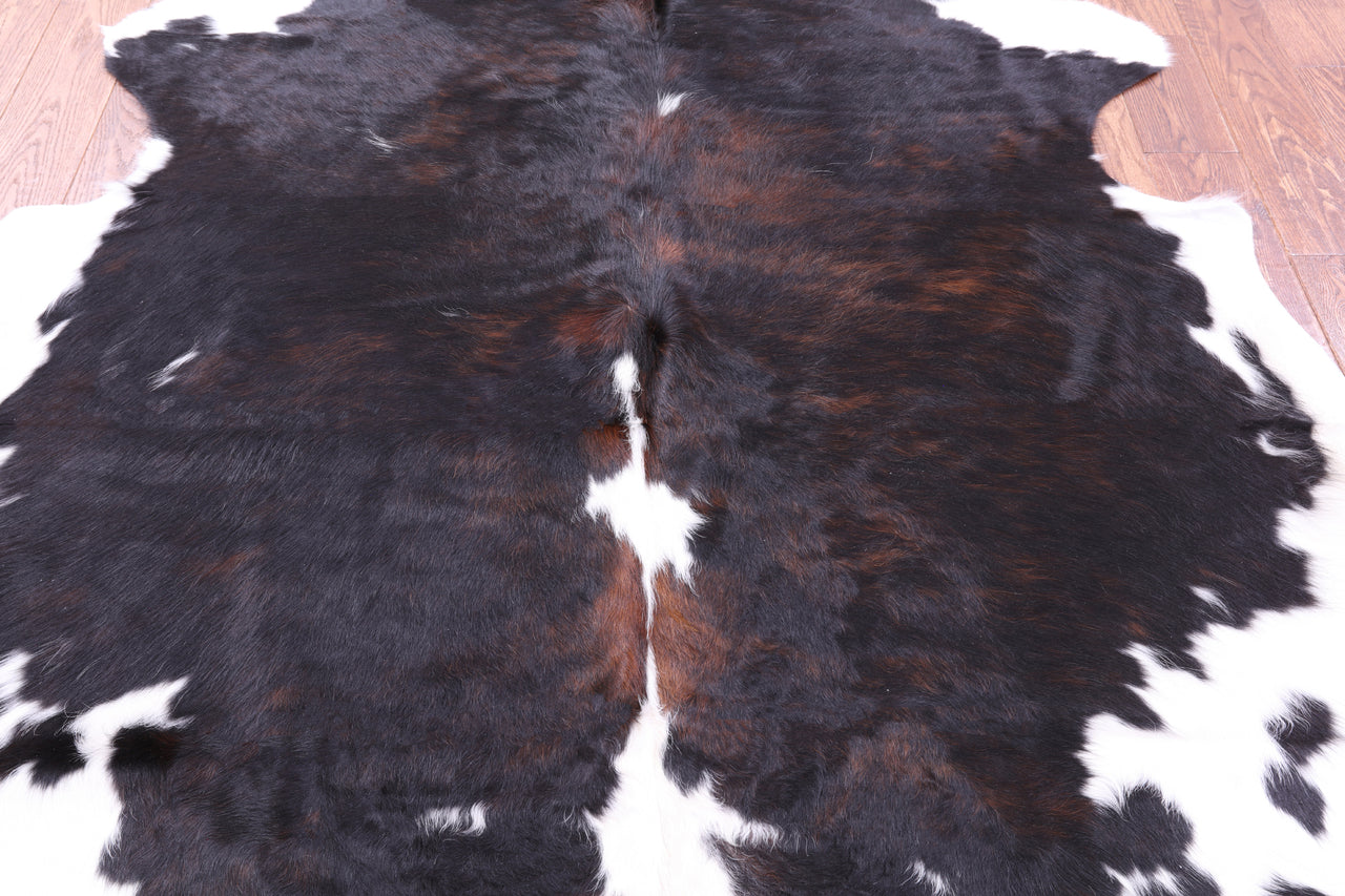 Tricolor Natural Cowhide Rug - Large 6'7"H x 6'3"W