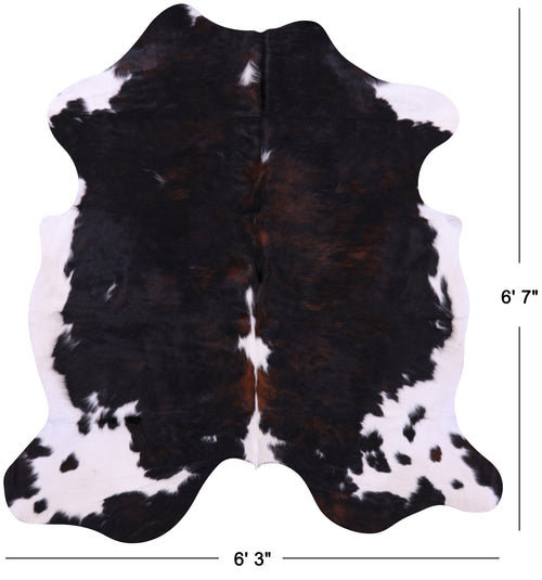 Tricolor Natural Cowhide Rug - Large 6'7