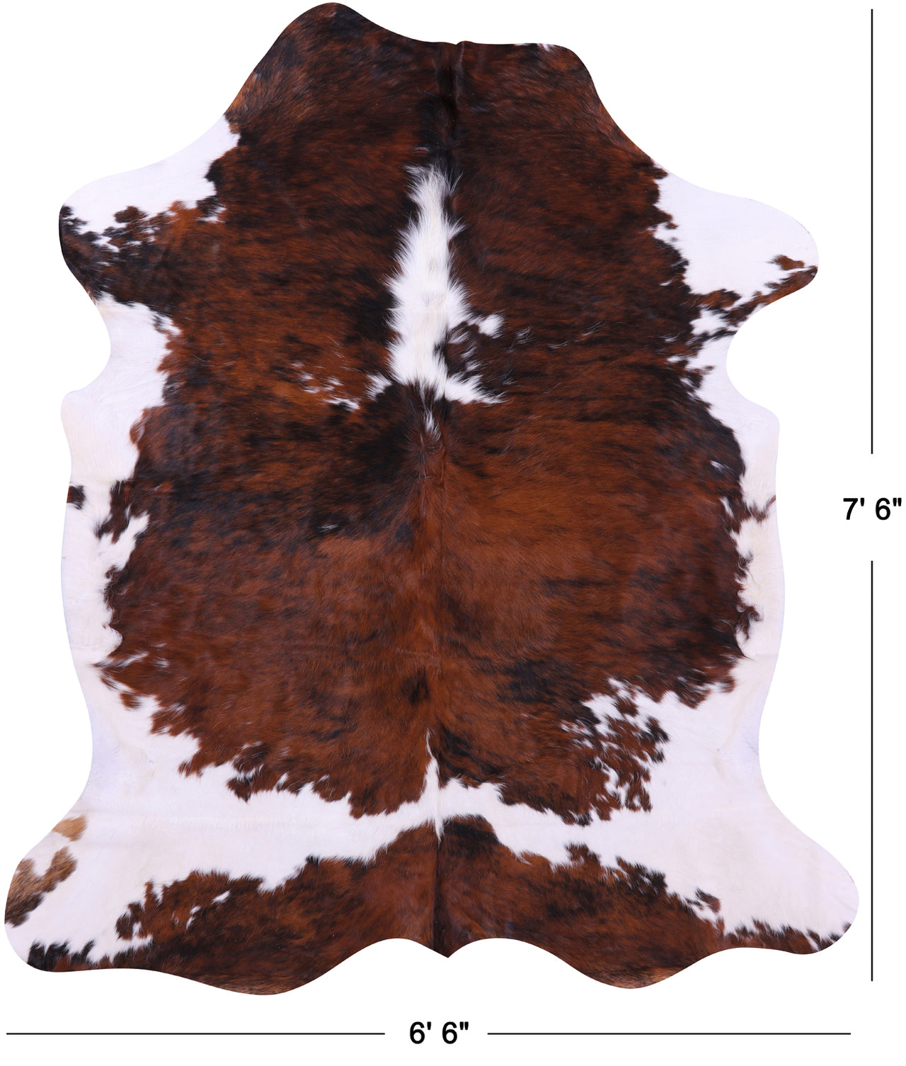 Tricolor Natural Cowhide Rug - X-Large 7'6"H x 6'6"W