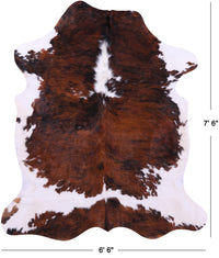 Thumbnail for Tricolor Natural Cowhide Rug - X-Large 7'6