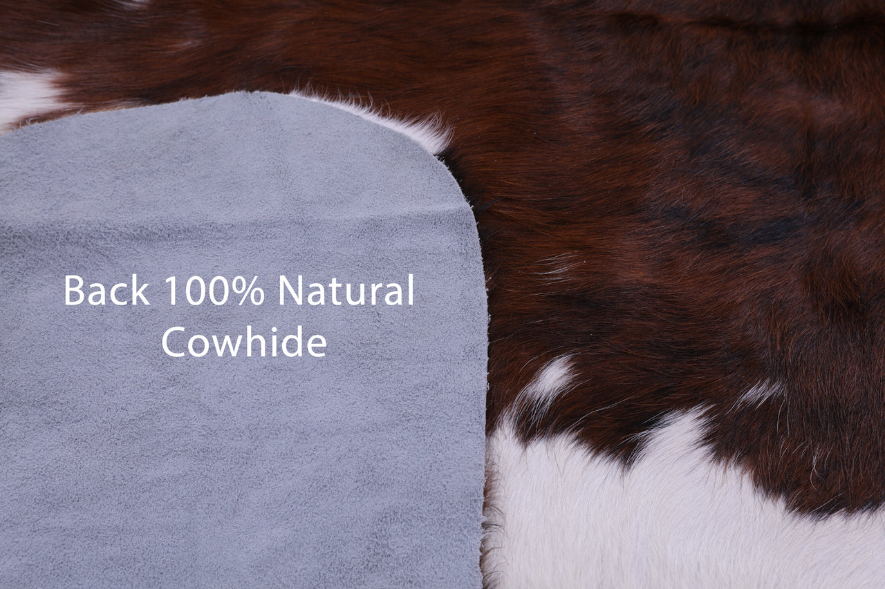 Tricolor Natural Cowhide Rug - XLarge 7'6"H x 6'6"W