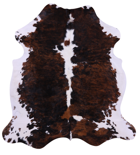 Tricolor Natural Cowhide Rug - XLarge 7'5"H x 6'10"W