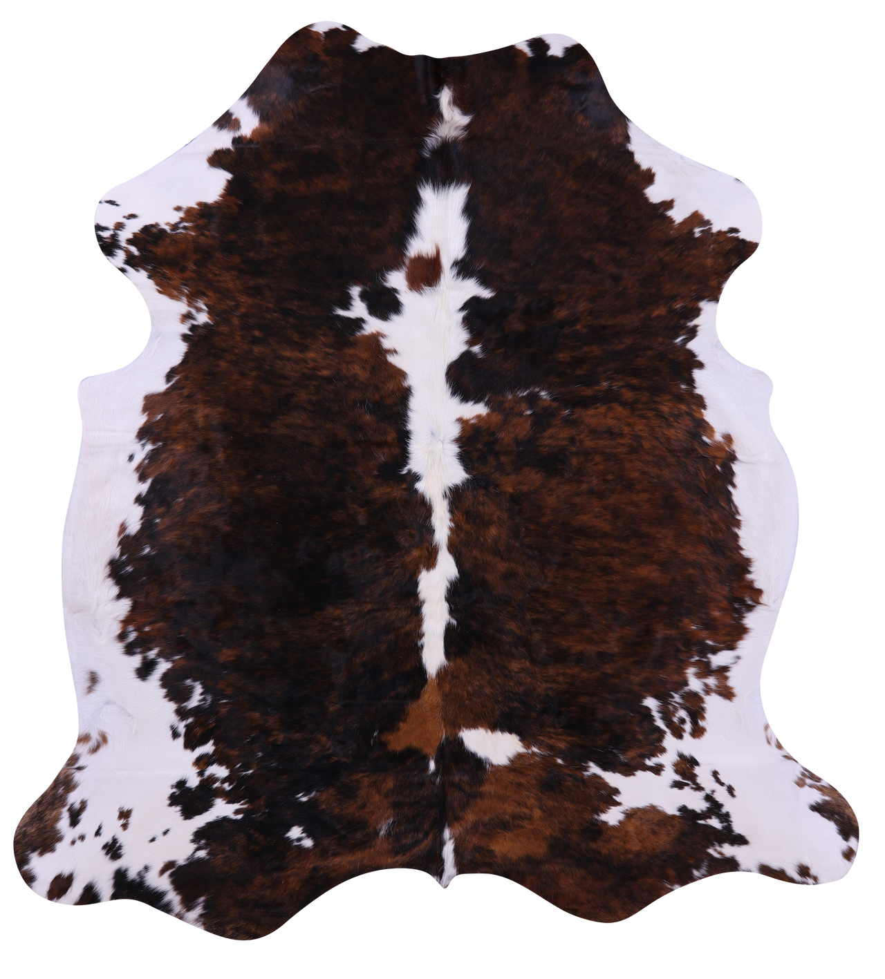 Tricolor Natural Cowhide Rug - XLarge 7'5"H x 6'10"W