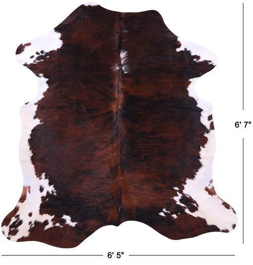 Tricolor Natural Cowhide Rug - Large 6'7