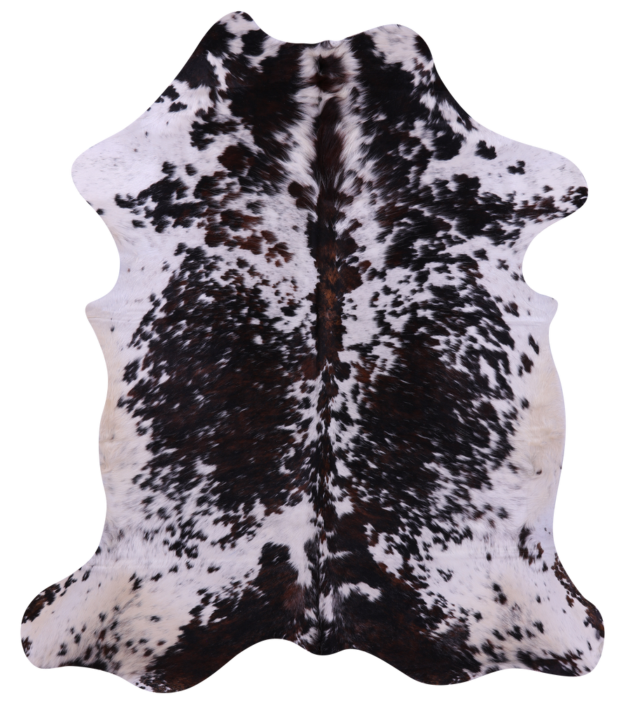 Salt & Pepper Natural Brown Cowhide Rug - X-Large 7'5"H x 6'4"W