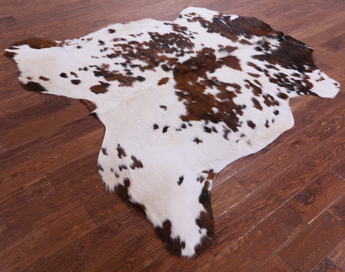 Brown & White Natural Cowhide Rug - Large 6'5
