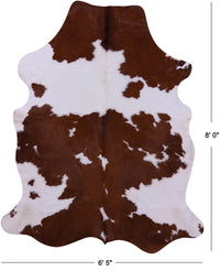 Thumbnail for Brown & White Natural Cowhide Rug - XX-Large 8'0