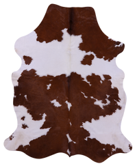 Thumbnail for Brown & White Natural Cowhide Rug - XX-Large 8'0