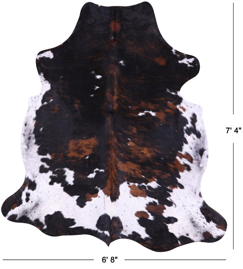 Tricolor Natural Cowhide Rug - X-Large 7'4