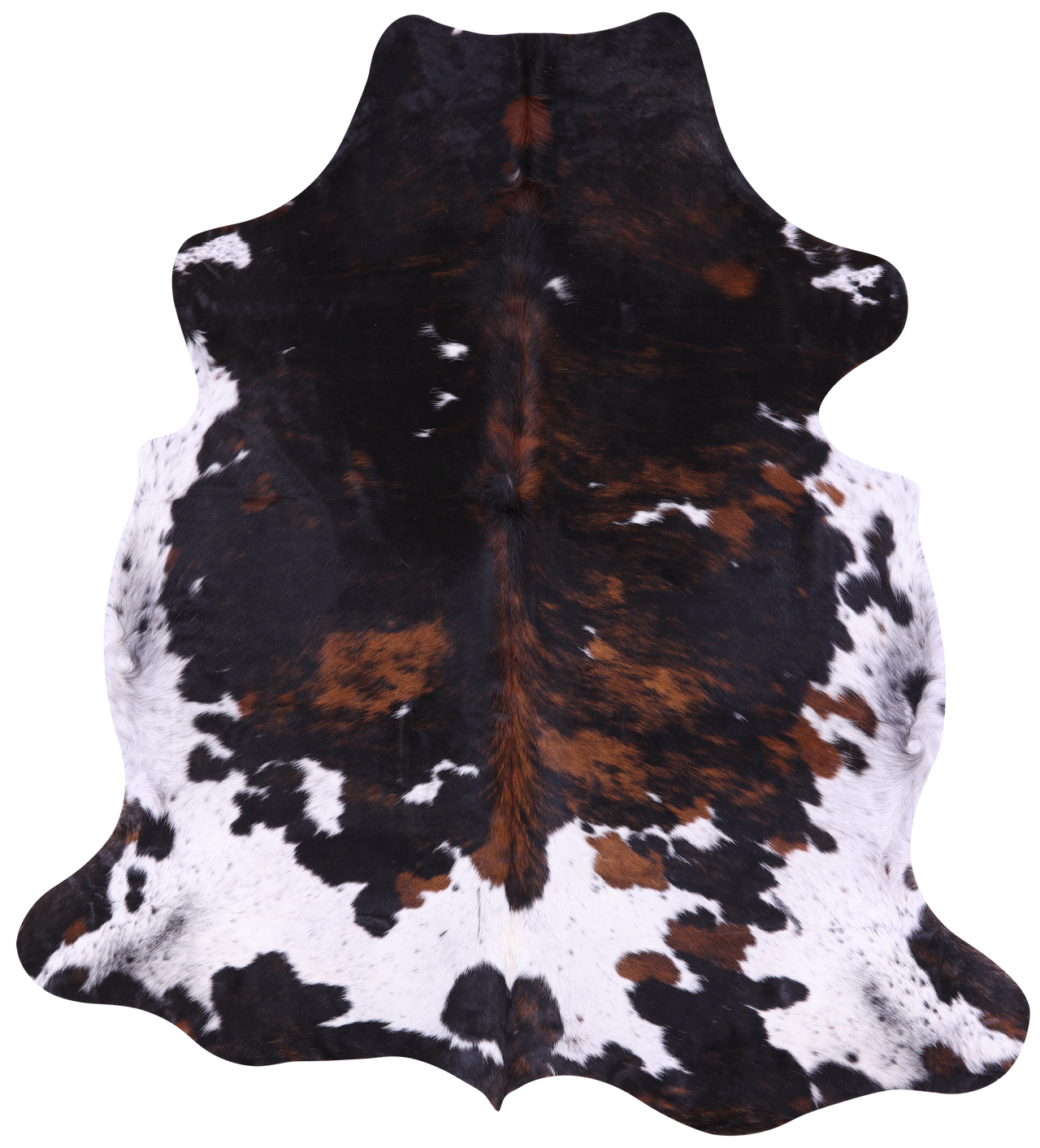 Tricolor Natural Cowhide Rug - X-Large 7'4"H x 6'8"W