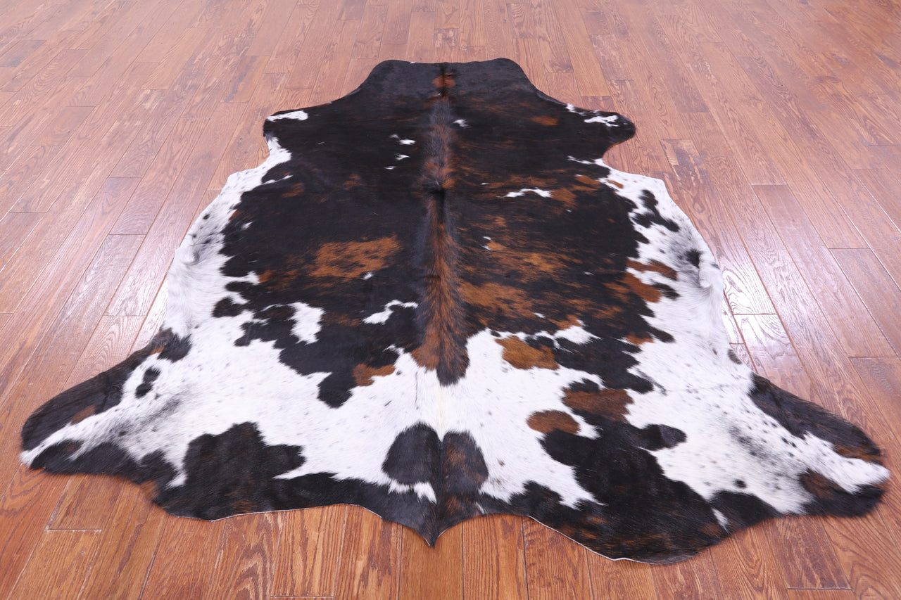 Tricolor Natural Cowhide Rug - X-Large 7'4"H x 6'8"W