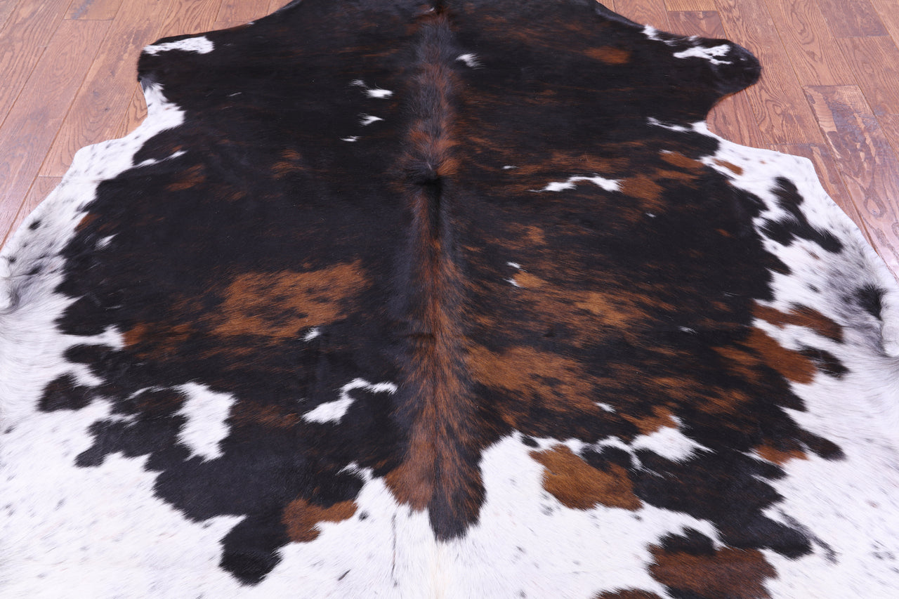 Tricolor Natural Cowhide Rug - X-Large 7'4"H x 6'8"W