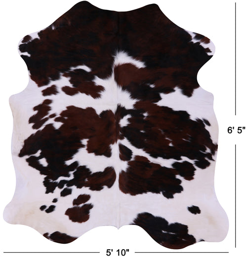 Tricolor Natural Cowhide Rug - Large 6'5