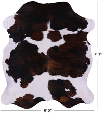 Thumbnail for Tricolor Natural Cowhide Rug - X-Large 7'1