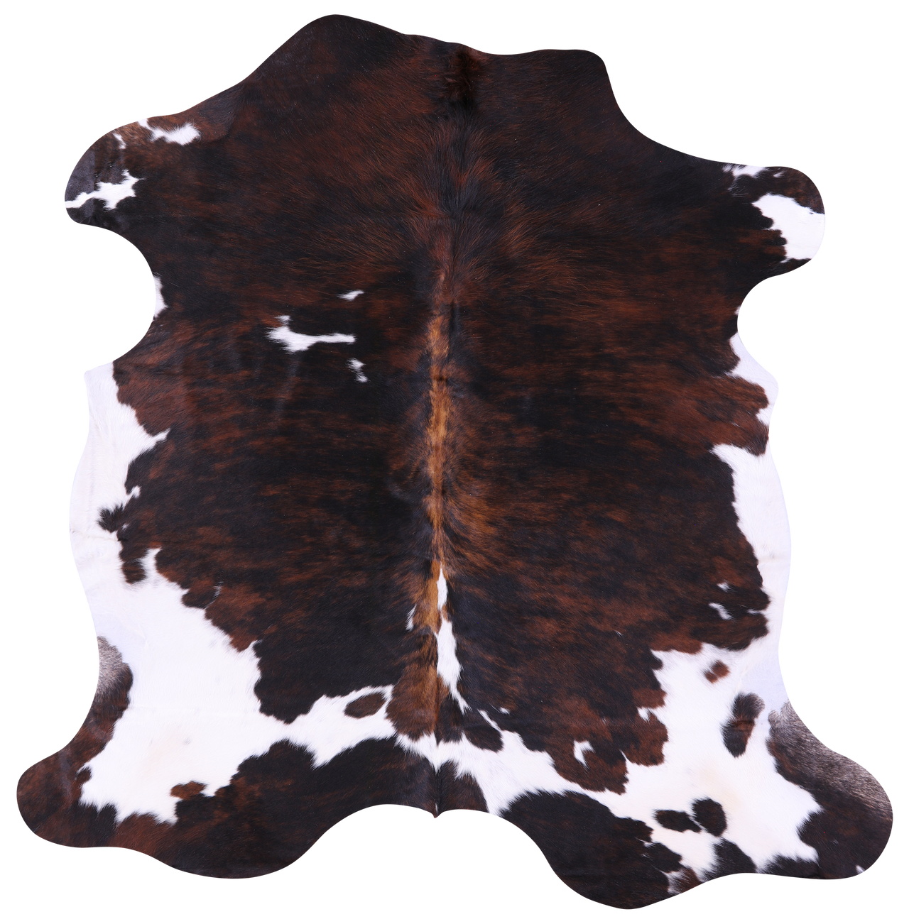 Tricolor Natural Cowhide Rug - Large 6'5"H x 6'3"W