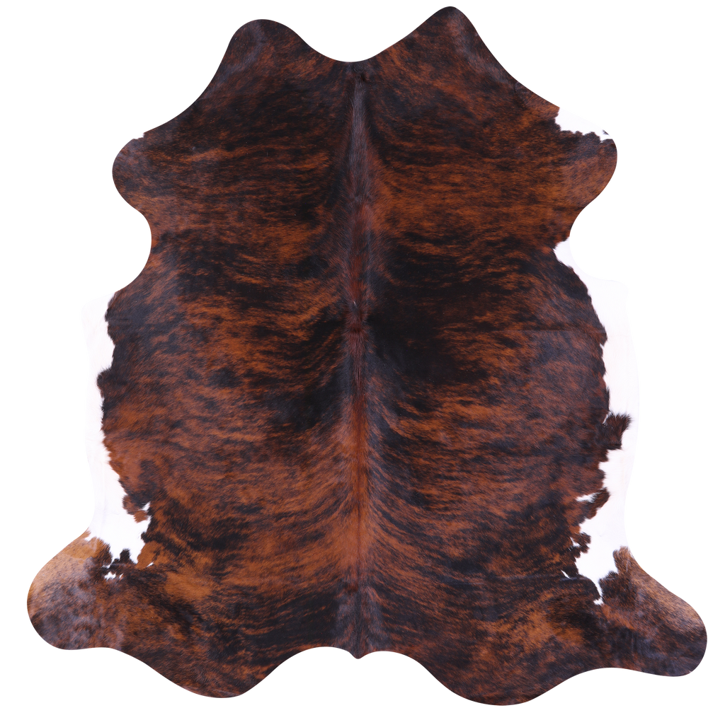 Dark Brindle Natural Cowhide Rug - X-Large 7'3"H x 7'1"W