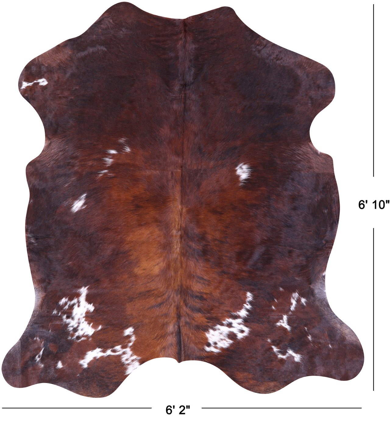 Brown Natural Cowhide Rug - Large 6'10"H x 6'2"W