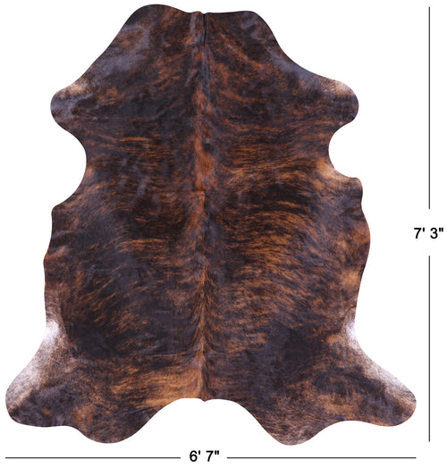 Dark Brindle Natural Cowhide Rug - X-Large 7'3