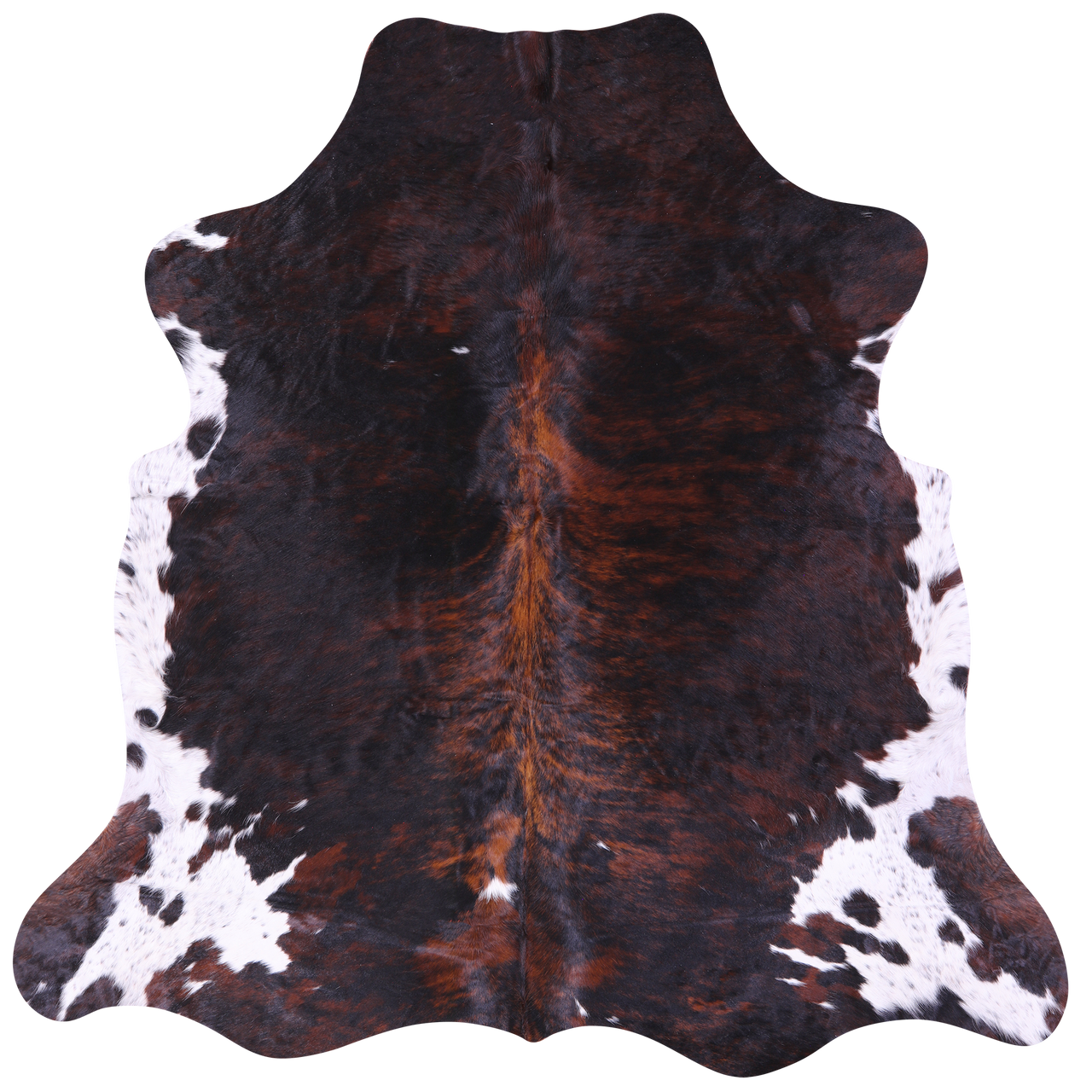 Tricolor Natural Cowhide Rug - Large 6'9"H x 6'9"W