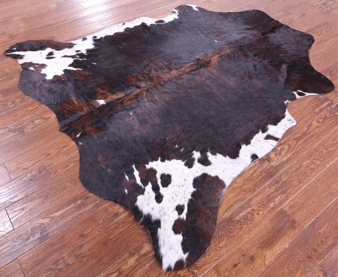 Tricolor Natural Cowhide Rug - Large 6'9"H x 6'9"W