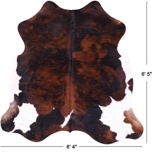 Tricolor Natural Cowhide Rug - Large 6'5