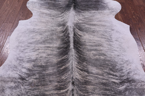 Grey Brindle Natural Cowhide Rug - Large 6'11
