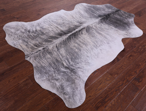 Grey Brindle Natural Cowhide Rug - Large 6'11
