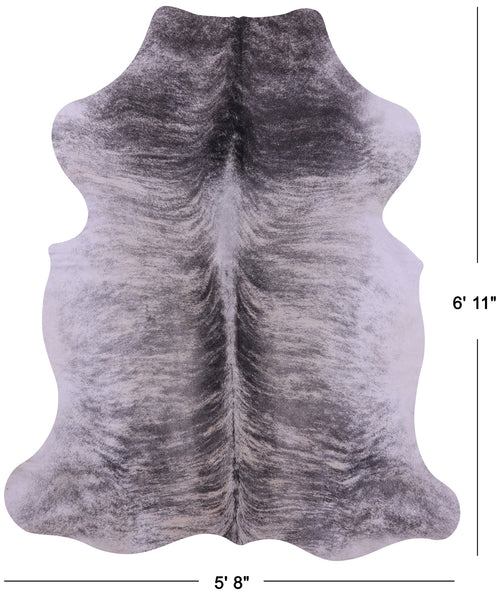 Grey Brindle Natural Cowhide Rug - Large 6'11