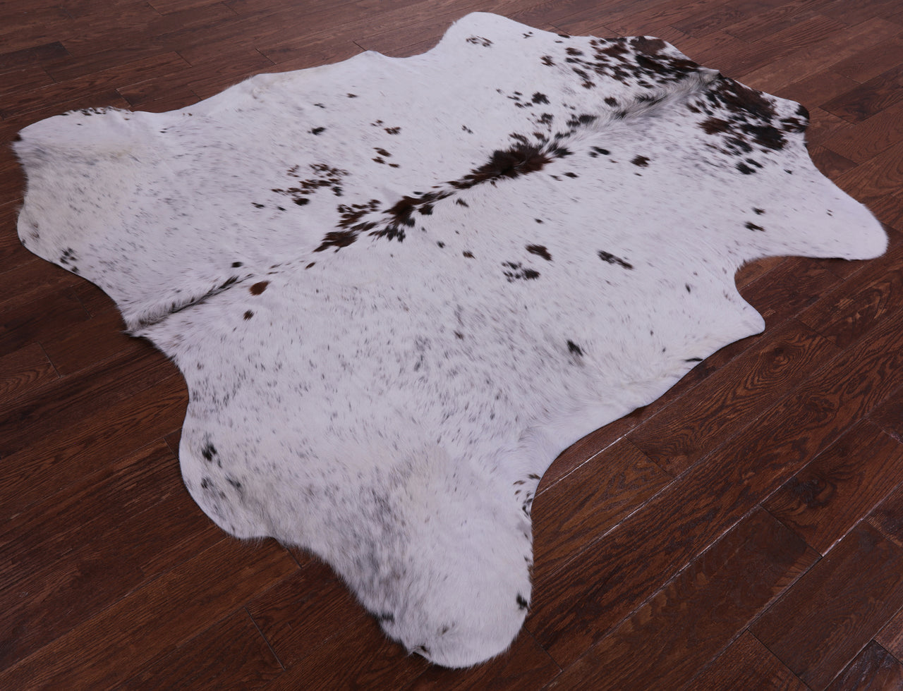 Brown & White Salt & Pepper Natural Cowhide Rug - Large 6'11"H x 6'3"W