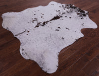 Thumbnail for Brown & White Salt & Pepper Natural Cowhide Rug - Large 6'11