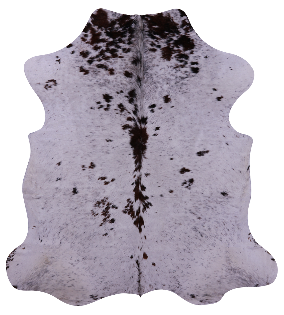 Salt & Pepper Natural Brown Cowhide Rug - Large 6'11"H x 6'3"W