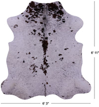 Thumbnail for Salt & Pepper Natural Brown Cowhide Rug - Large 6'11