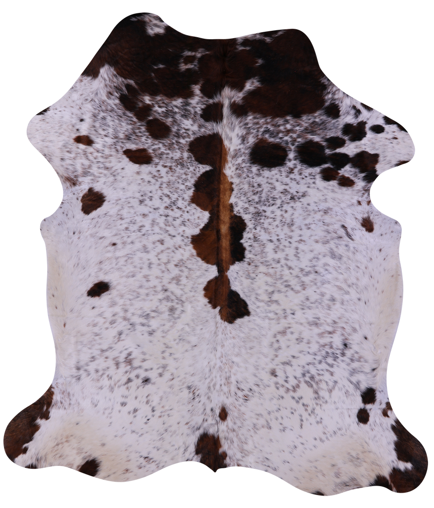 Salt & Pepper Natural Brown Cowhide Rug - X-Large 7'0"H x 6'3"W