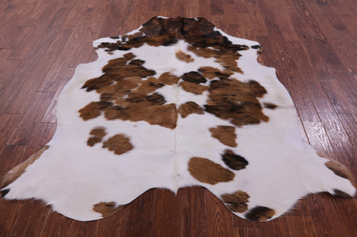 Brown & White Natural Cowhide Rug - Large 6'8